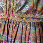 1960's Pink Paisley and Gold Jacquard Lamé Cocktail Dress, detail