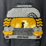 90s Sequined Maximalist Novelty Taxi Jacket SEQUIN TAXI 5 OF 5