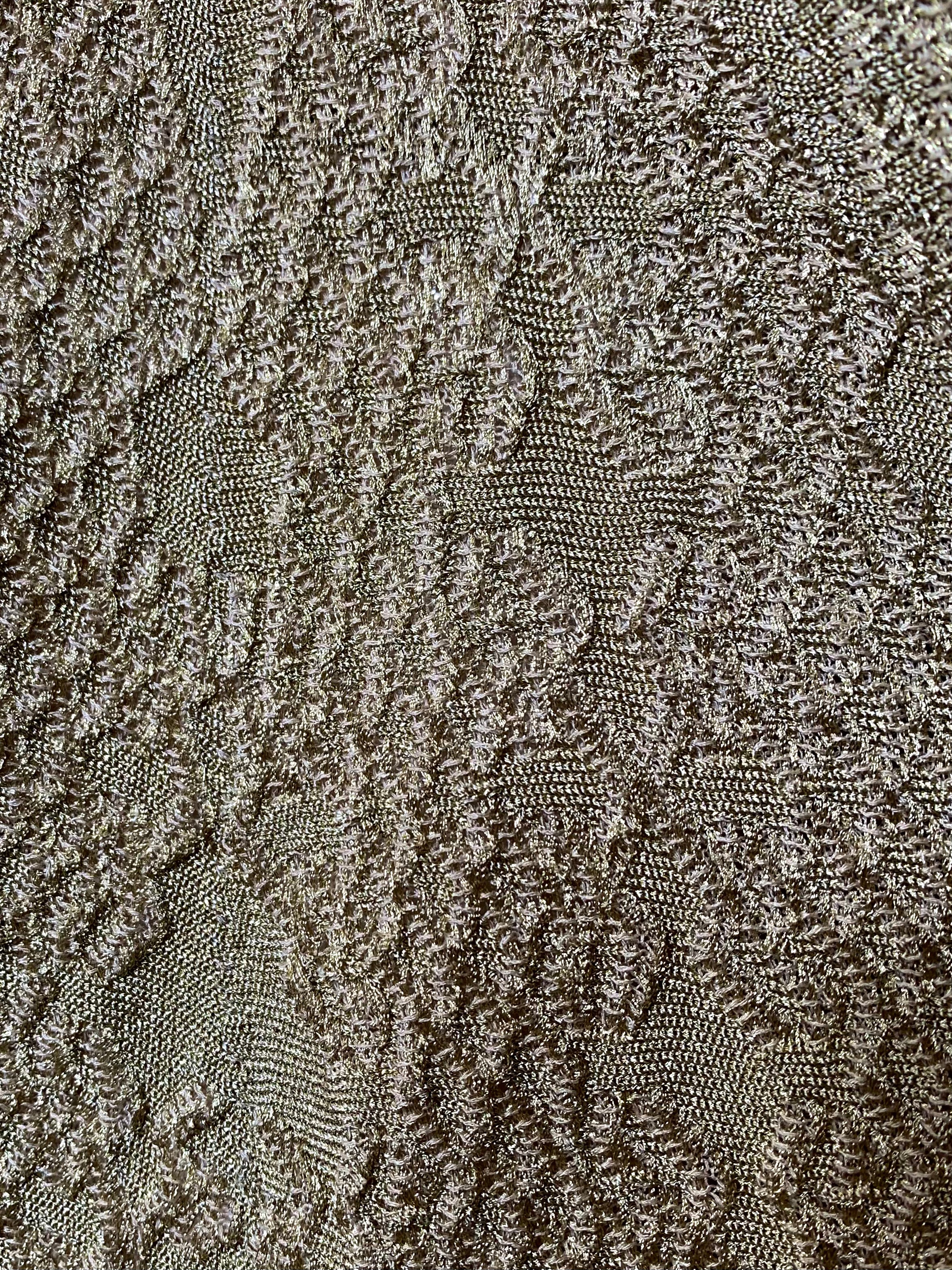 Alaia Gold Knit Lurex Flare Skirt, detail