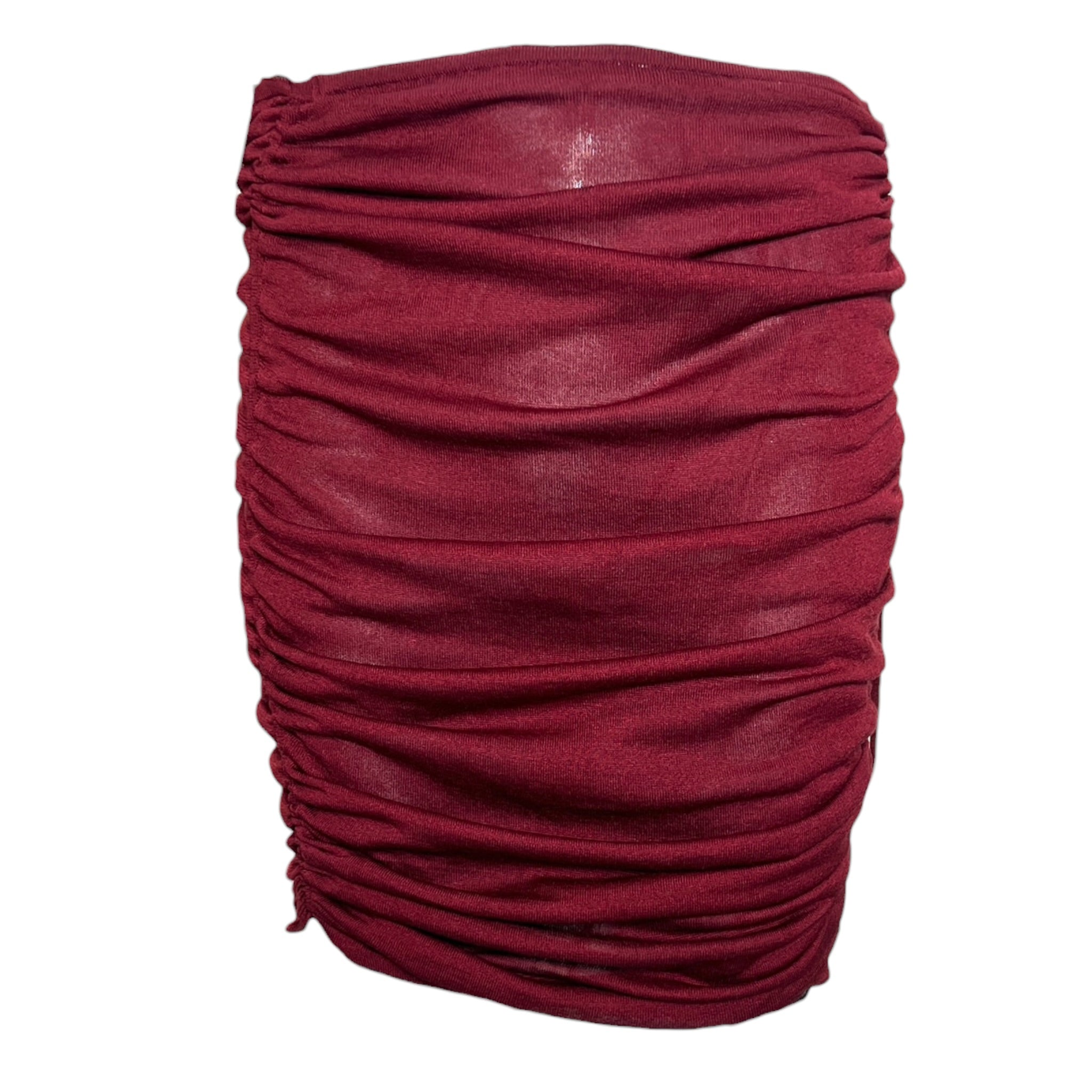 Tom Ford for Gucci F/W 1999 Burgundy Silk Jersey Ruched Skirt