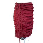 Tom Ford for Gucci F/W 1999 Burgundy Silk Jersey Ruched Skirt, ruch ties