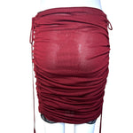 Tom Ford for Gucci F/W 1999 Burgundy Silk Jersey Ruched Skirt, back