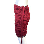 Tom Ford for Gucci F/W 1999 Burgundy Silk Jersey Ruched Skirt, side