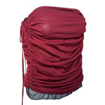 Tom Ford for Gucci F/W 1999 Burgundy Silk Jersey Ruched Skirt as a top