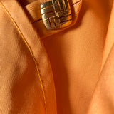 Bill Gibb Orange Pleated Tie Front Jacket GOLDEN POCKET BUTTON 5 OF 10