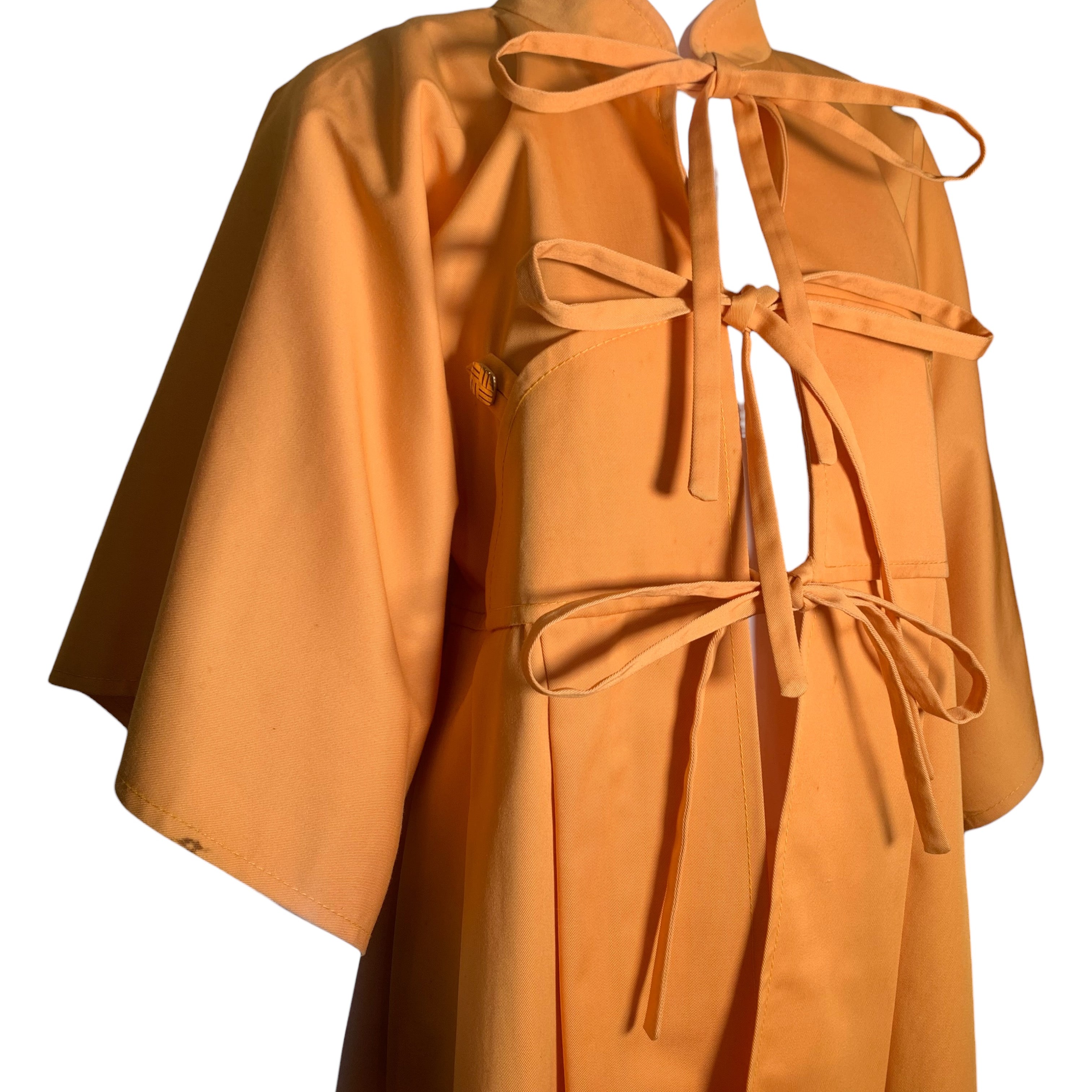 Bill Gibb Orange Pleated Tie Front Jacket PROFILE PHOTO 2 OF 10