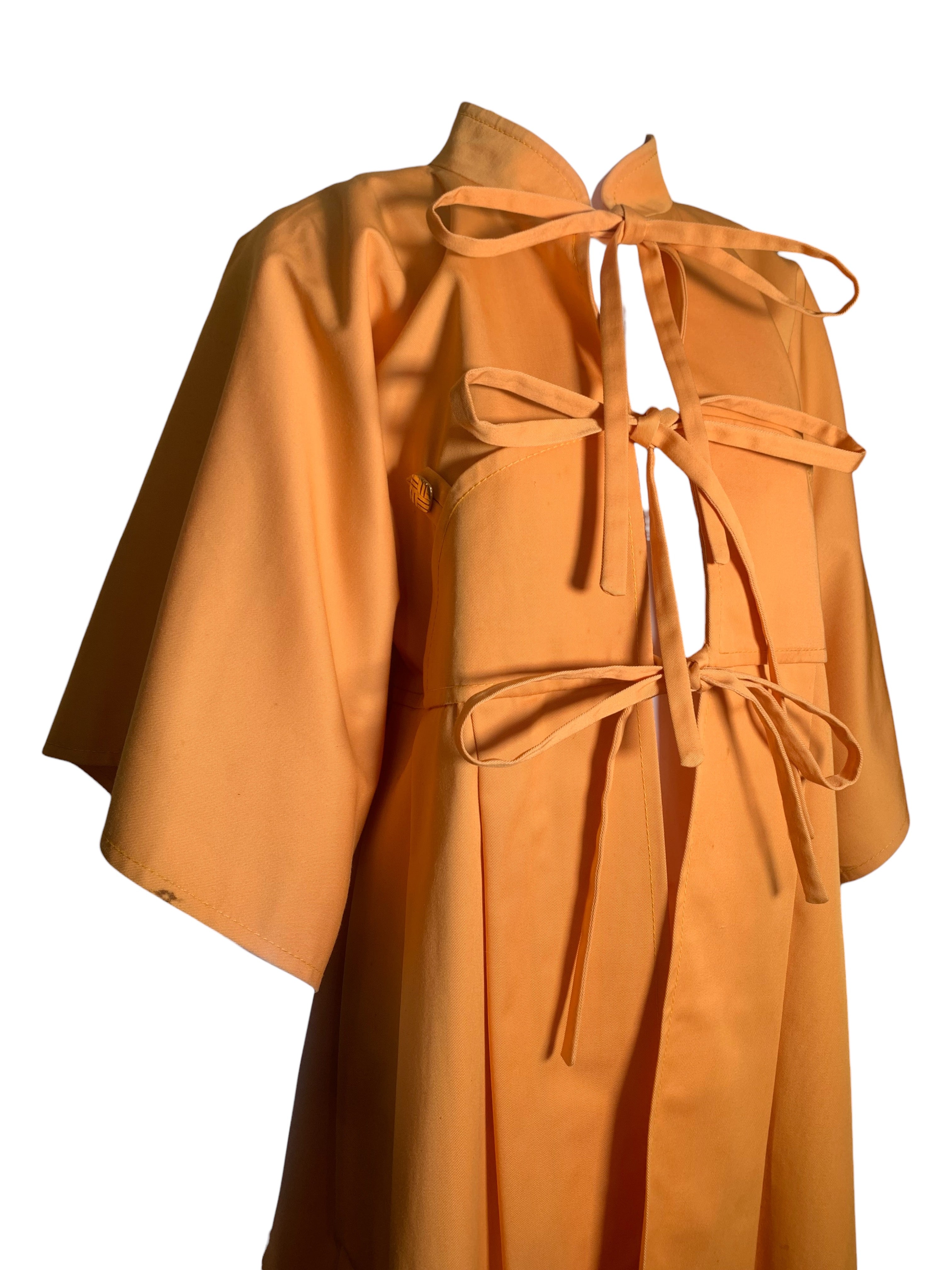 Bill Gibb Orange Pleated Tie Front Jacket PROFILE PHOTO 2 OF 10