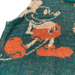 Kennington 70s Disney Mickey & Minnie Mouse Novelty Green Sweater Vest, Mickey detail