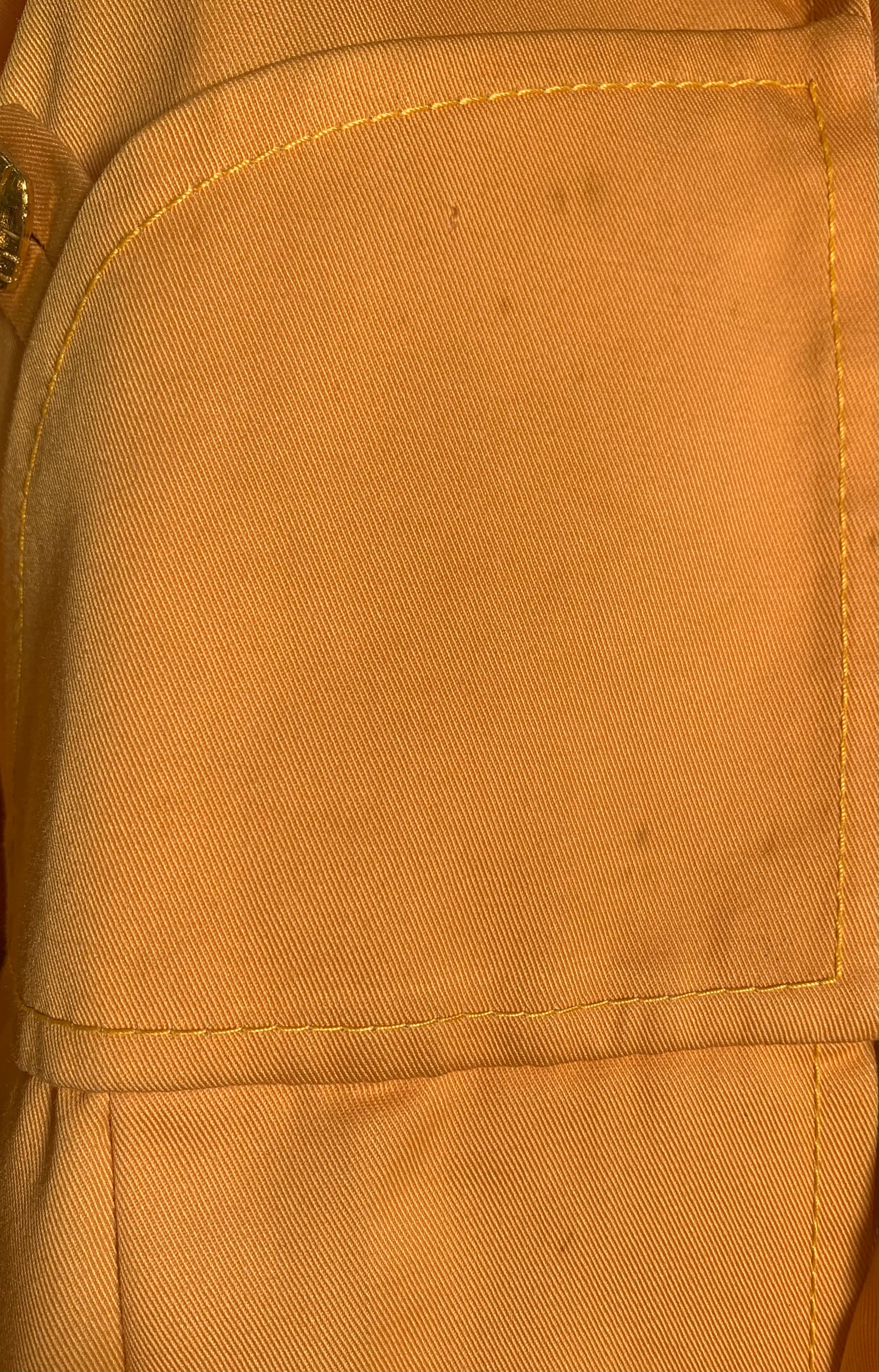 Bill Gibb Orange Pleated Tie Front Jacket STAINS ON POCKET 7 OF 10