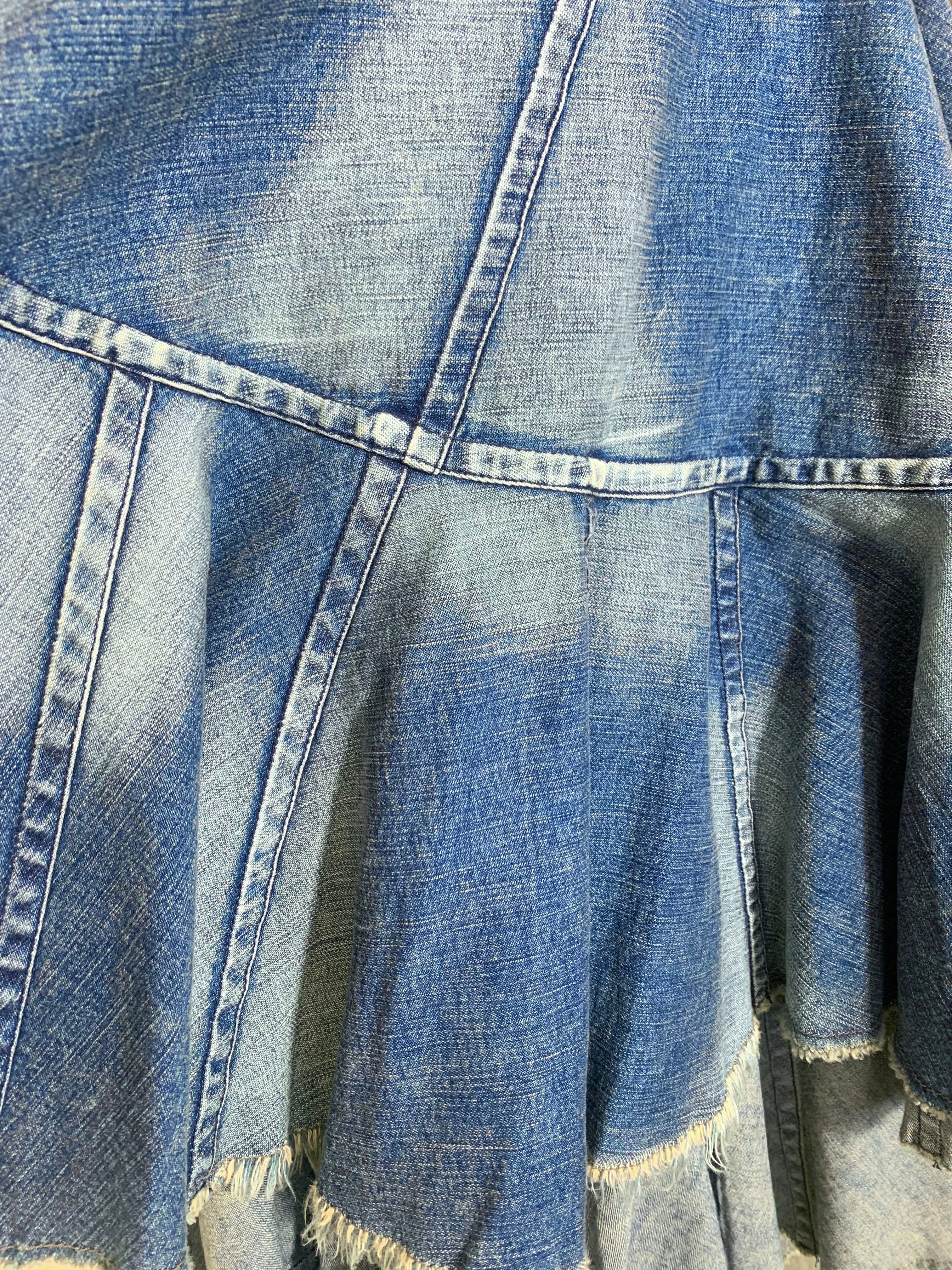 Junya Watanabe COMME des GARÇONS 2001 Tiered Deconstructed Denim Skirt NWT DISTRESS PHOTO 5 OF 7