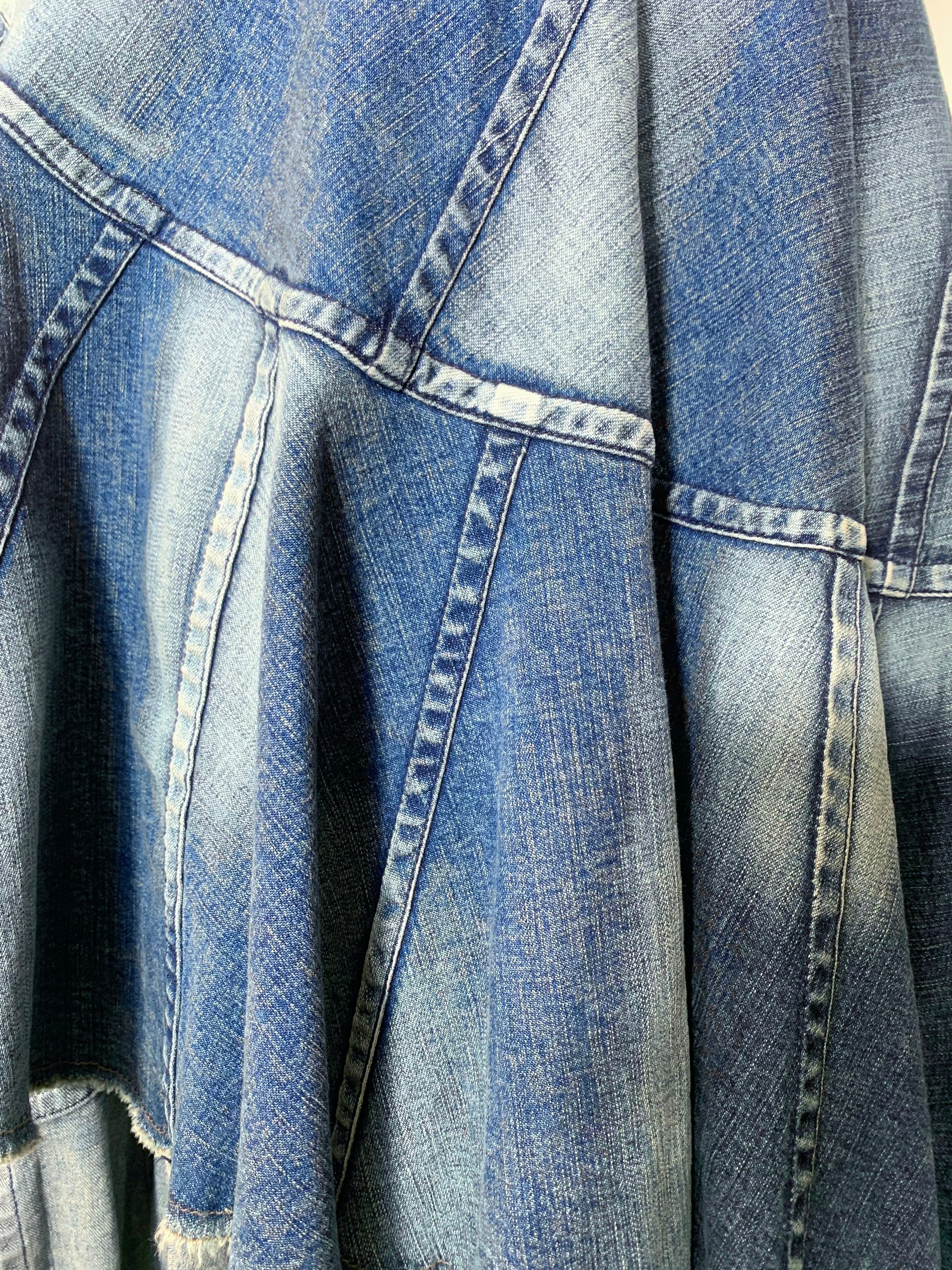 Junya Watanabe COMME des GARÇONS 2001 Tiered Deconstructed Denim Skirt NWT DETAIL PHOTO 6 OF 7