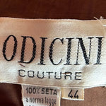 Odicini Couture Glowing Brown Strapless Silk Gown with Beaded Accents LABEL PHOTO 7 OF 7