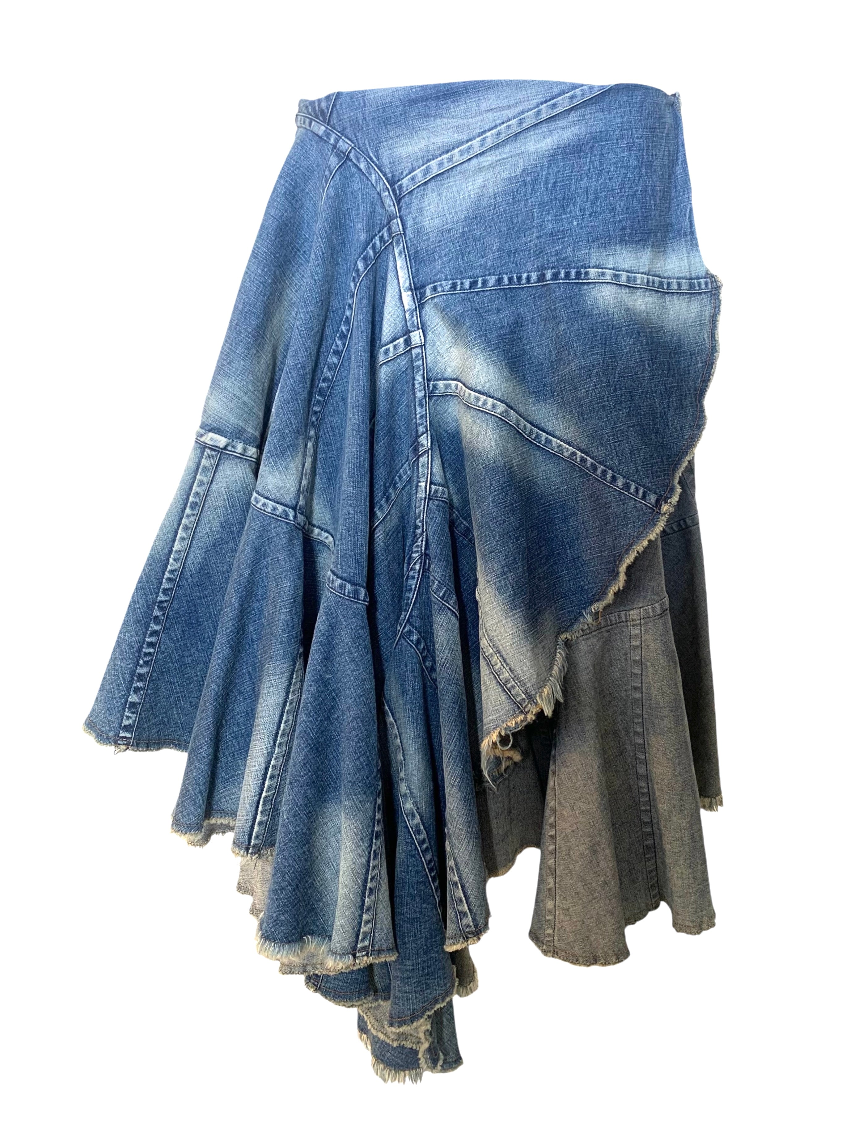 Junya Watanabe COMME des GARÇONS 2001 Tiered Deconstructed Denim Skirt NWT FRONT PHOTO 1 OF 7