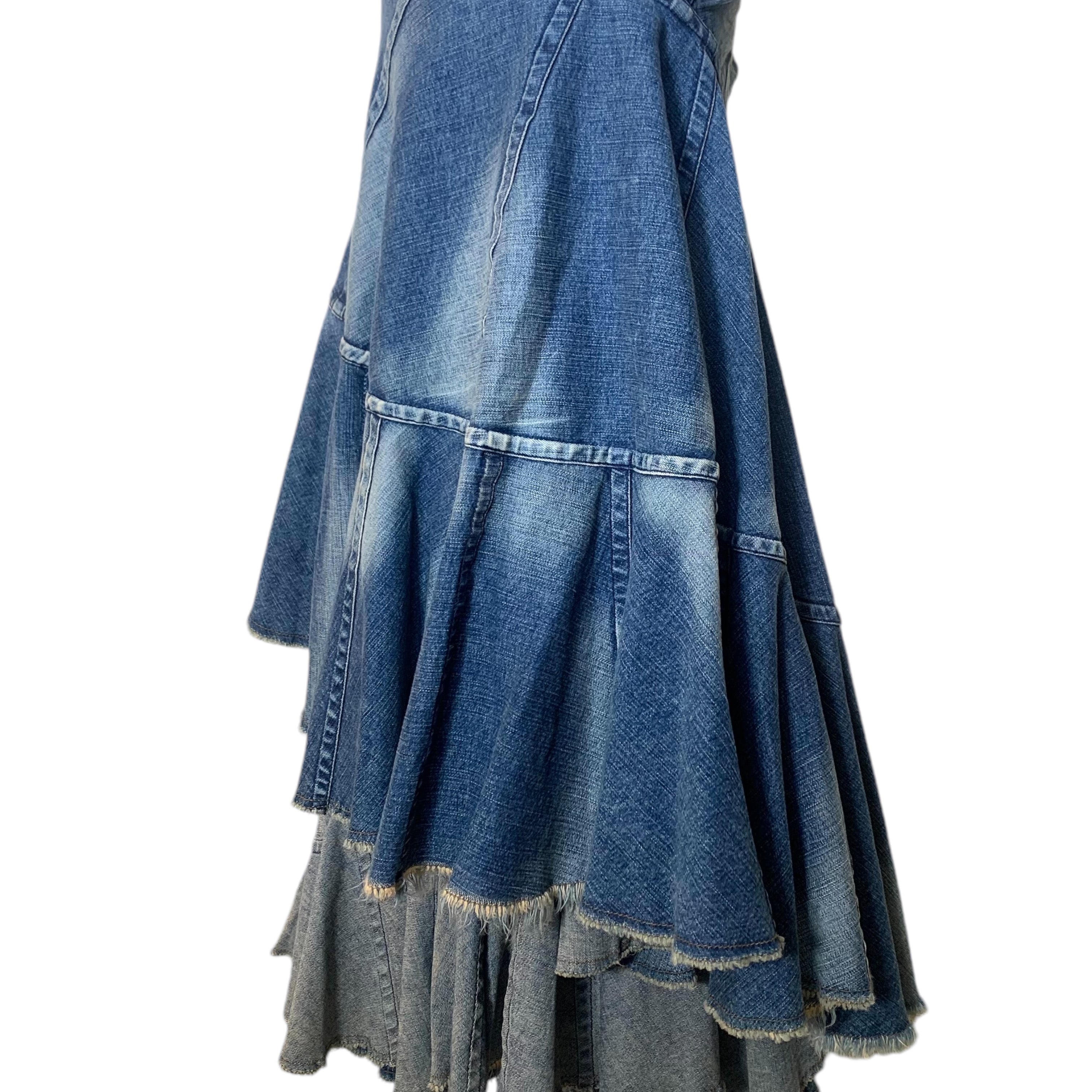 Junya Watanabe COMME des GARÇONS 2001 Tiered Deconstructed Denim Skirt NWT SIDE PHOTO 2 OF 7