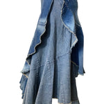 Junya Watanabe COMME des GARÇONS 2001 Tiered Deconstructed Denim Skirt NWT SIDE PHOTO ZIPPER 4 OF 7