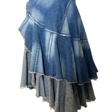 Junya Watanabe COMME des GARÇONS 2001 Tiered Deconstructed Denim Skirt NWT BACK PHOTO 3 OF 7