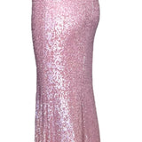 Donna Karan Pink Sequin Strapless Gown BACK SIDE PROFILE 4 OF 6