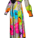  Teal Traina Psychedelic Floral Longsleeve Jumpsuit w/ Front Curtain PROFILE PHOTO 3 OF 8