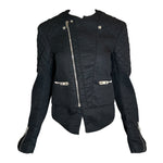 Balenciaga Moto Jacket with Lace-Up Sides FRONT PHOTO ZIPPED 2 OF 7