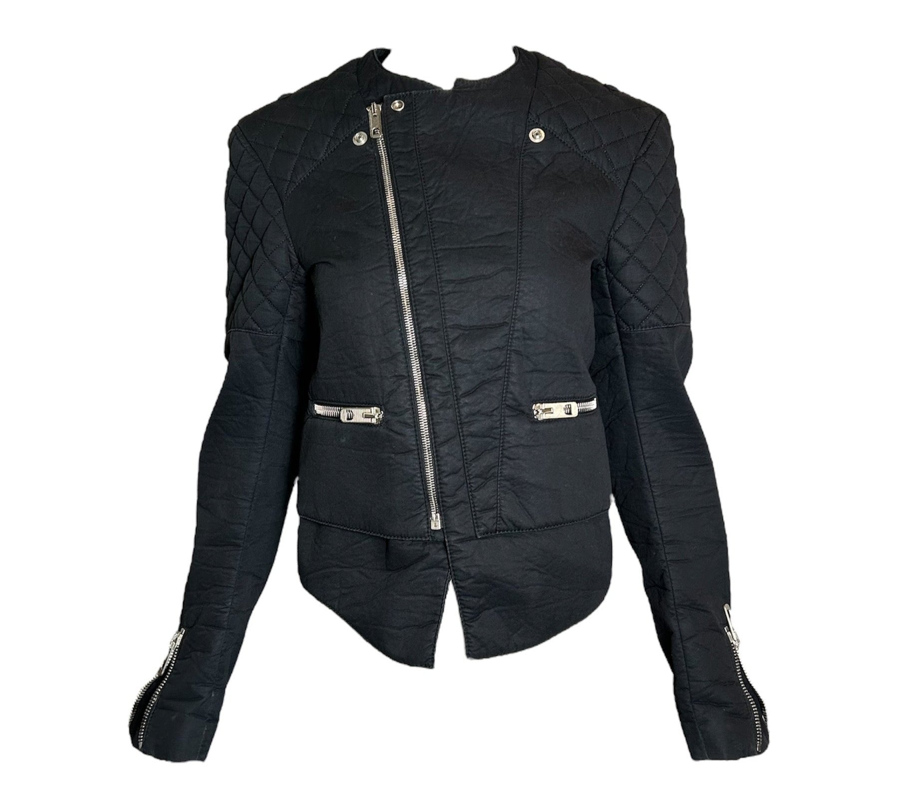 Balenciaga Moto Jacket with Lace-Up Sides FRONT PHOTO ZIPPED 2 OF 7