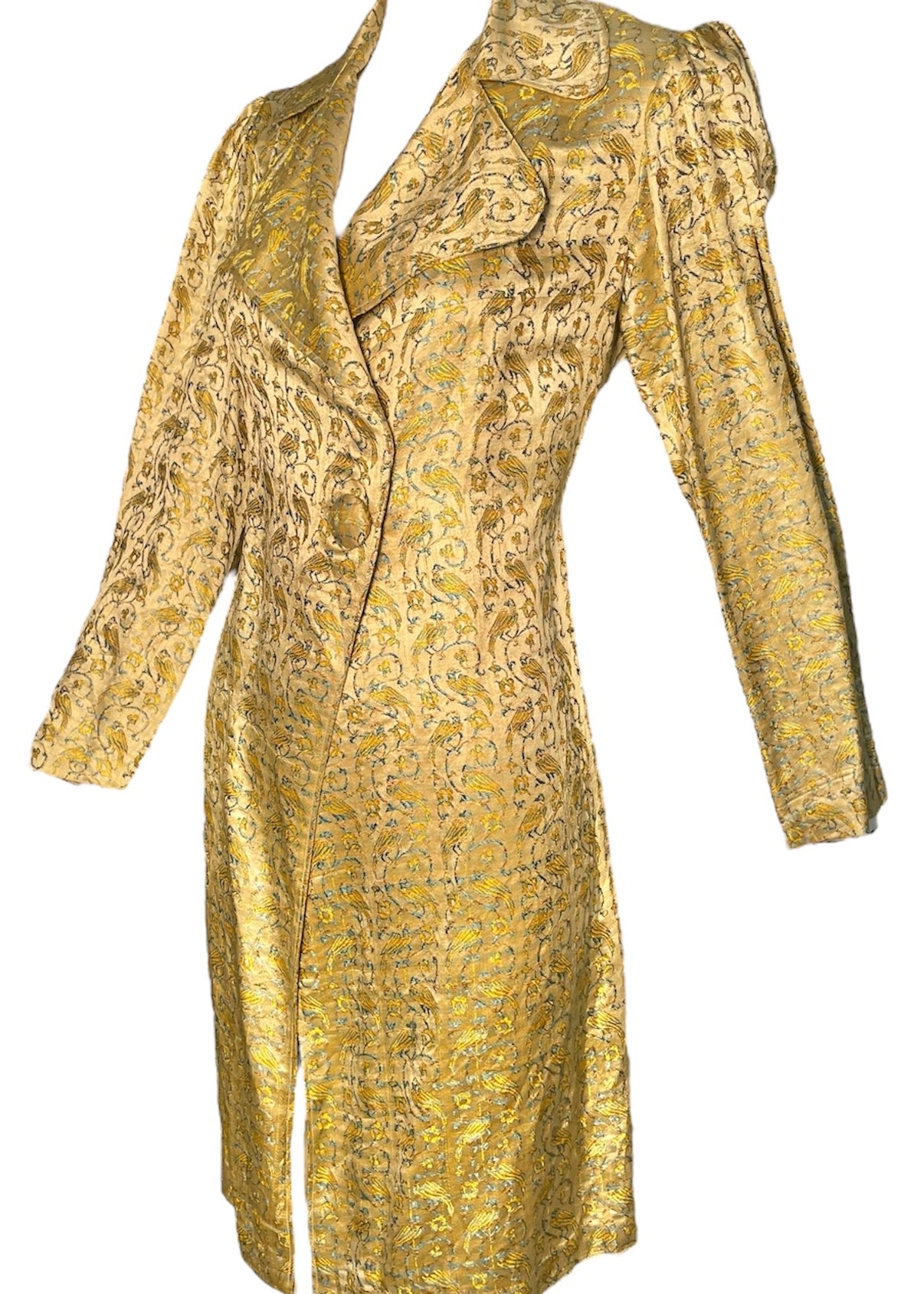 1930s Golden Lame Parrot Motif Coat PROFILE PHOTO 2 OF 4