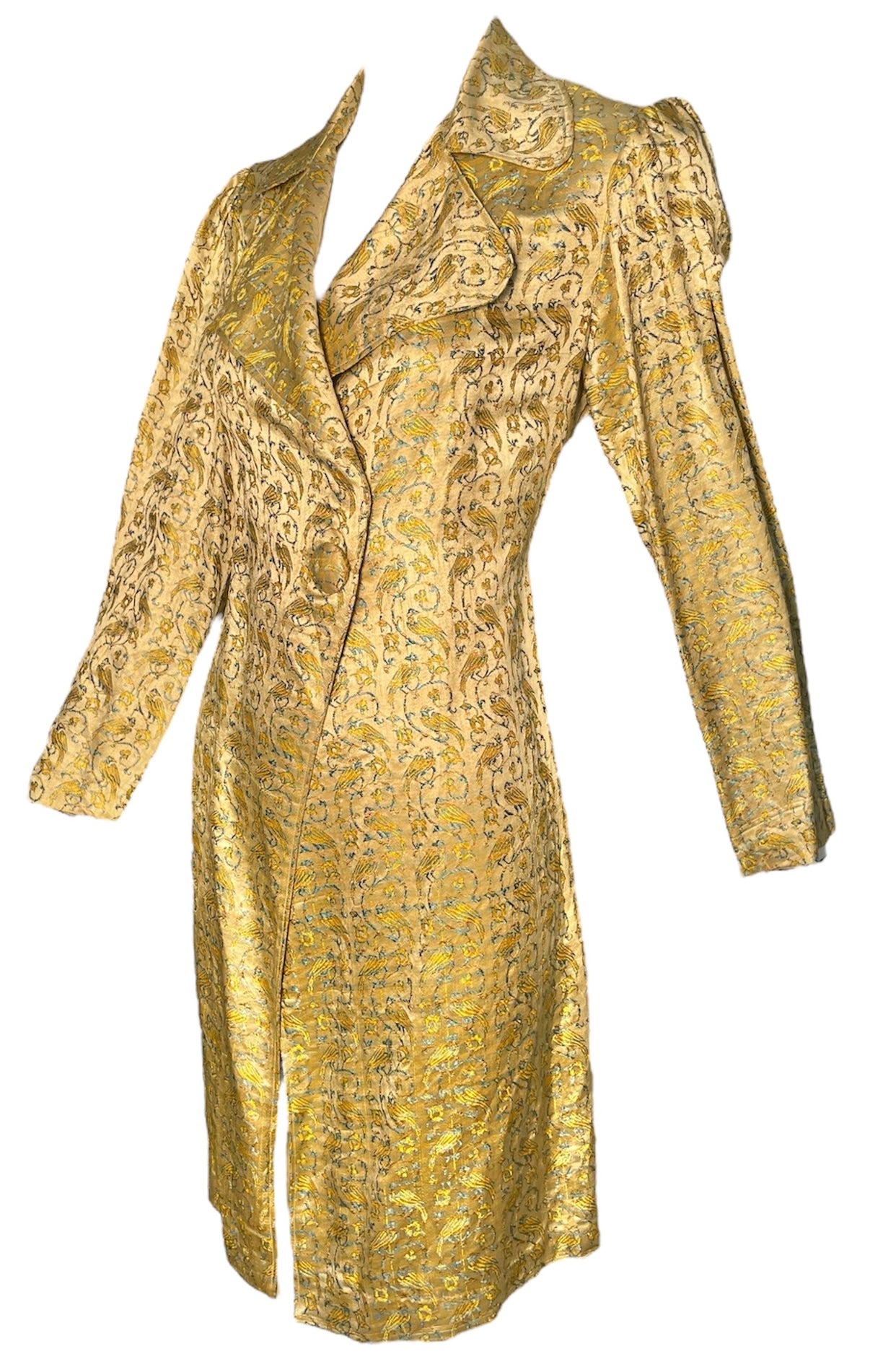 1930s Golden Lame Parrot Motif Coat PROFILE PHOTO 2 OF 4