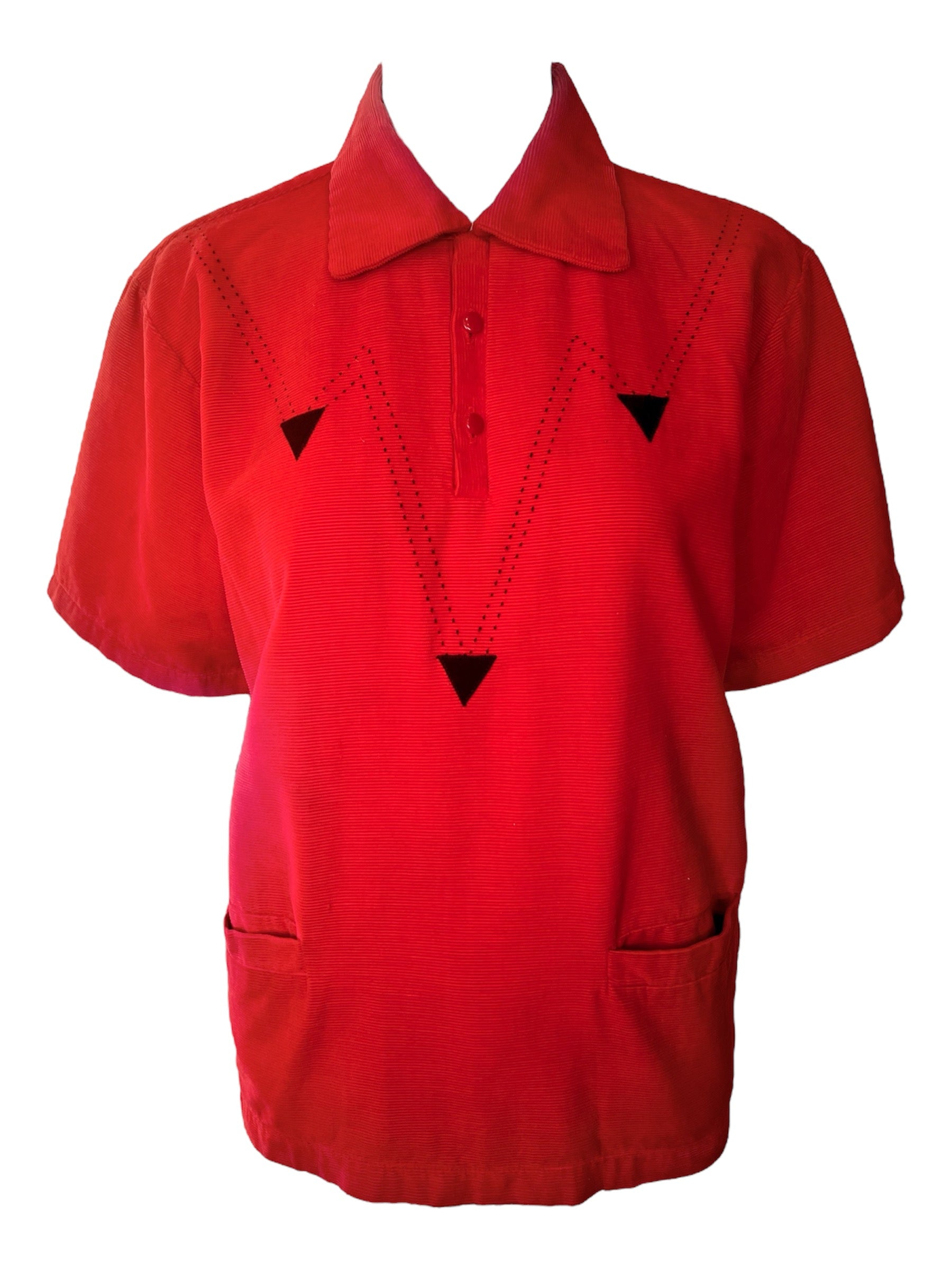 Maurice Holman 1950s Red Corduroy Shirt FRONT PHOTO 1 OF 4