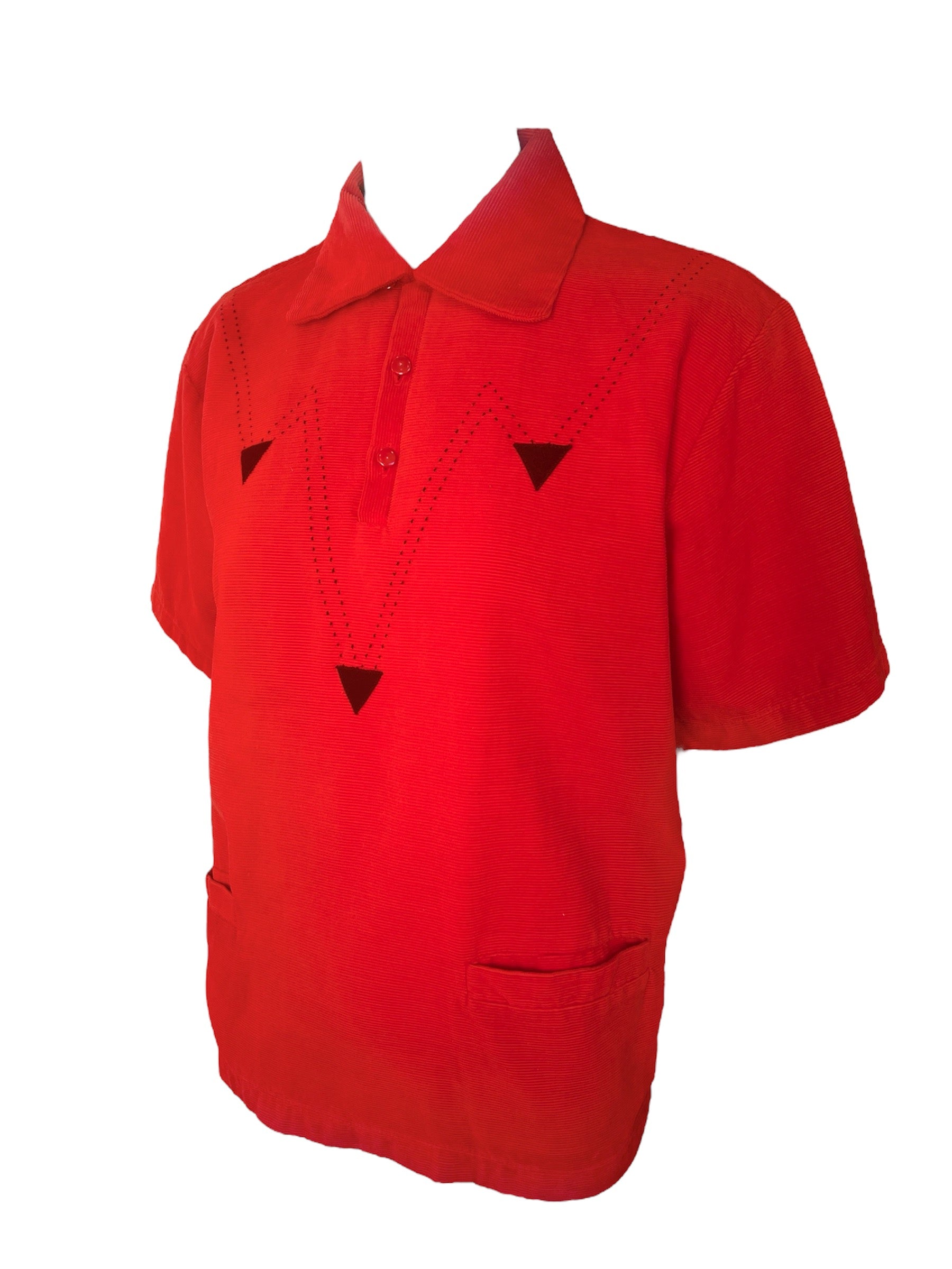 Maurice Holman 1950s Red Corduroy Shirt PROFILE PHOTO 2 OF 4