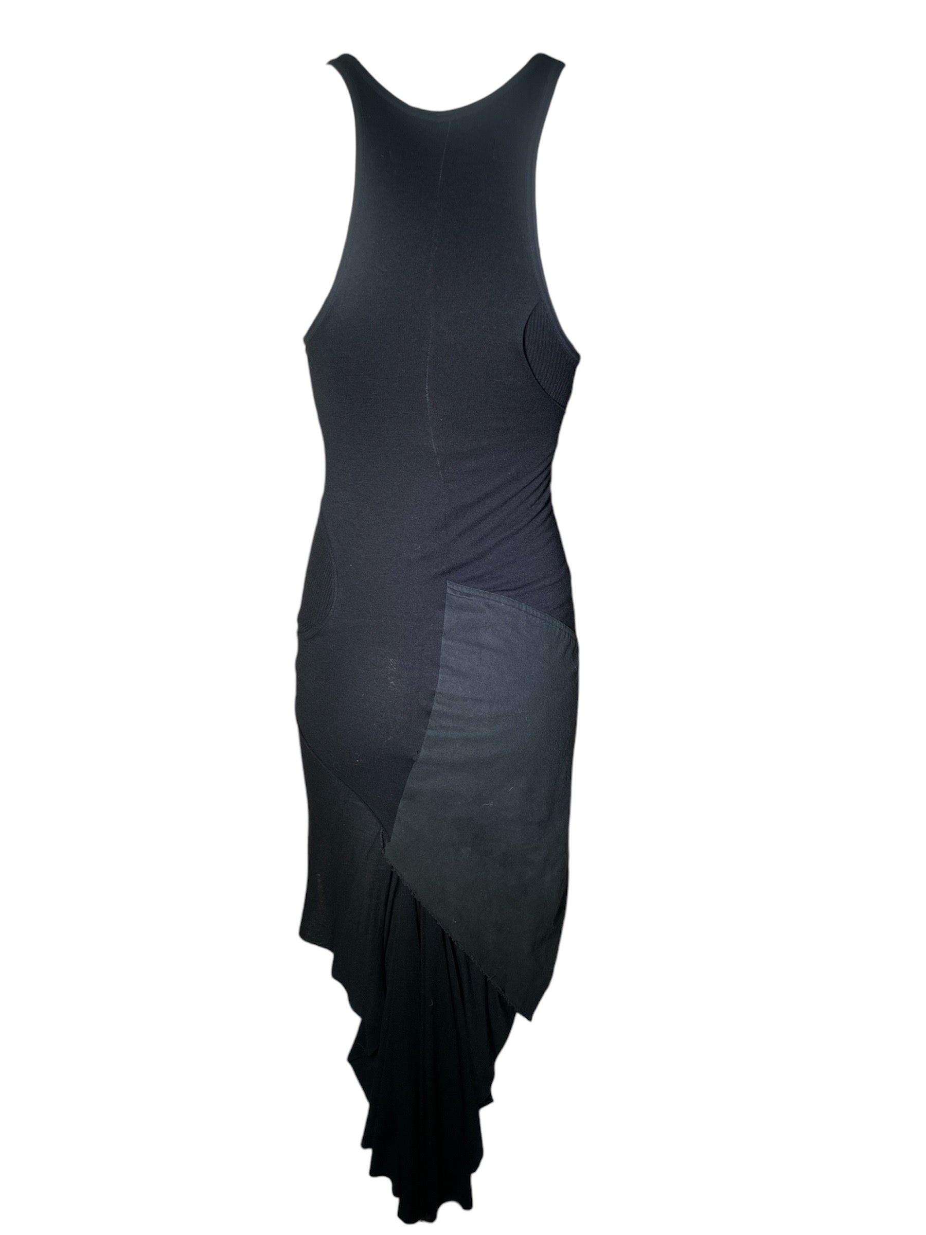 Rick Owens F/W 2003 Black Cotton Deconstructed Dress BACK 4/5