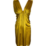 Lanvin Winter 2007 Golden Silk Ruched Mini Dress FRONT PHOTO 1 OF 5