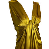 Lanvin Winter 2007 Golden Silk Ruched Mini Dress PROFILE PHOTO 2 OF 5