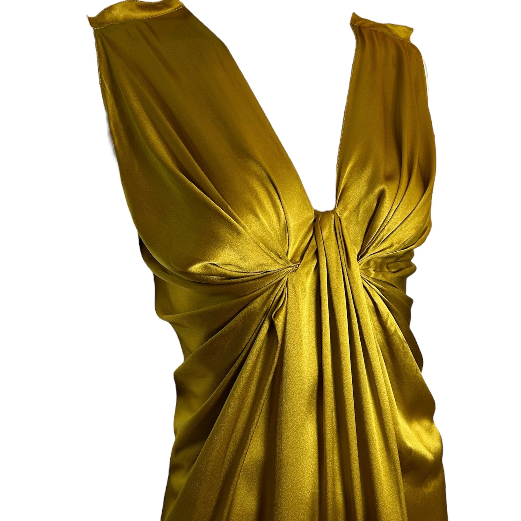 Lanvin Winter 2007 Golden Silk Ruched Mini Dress PROFILE PHOTO 2 OF 5