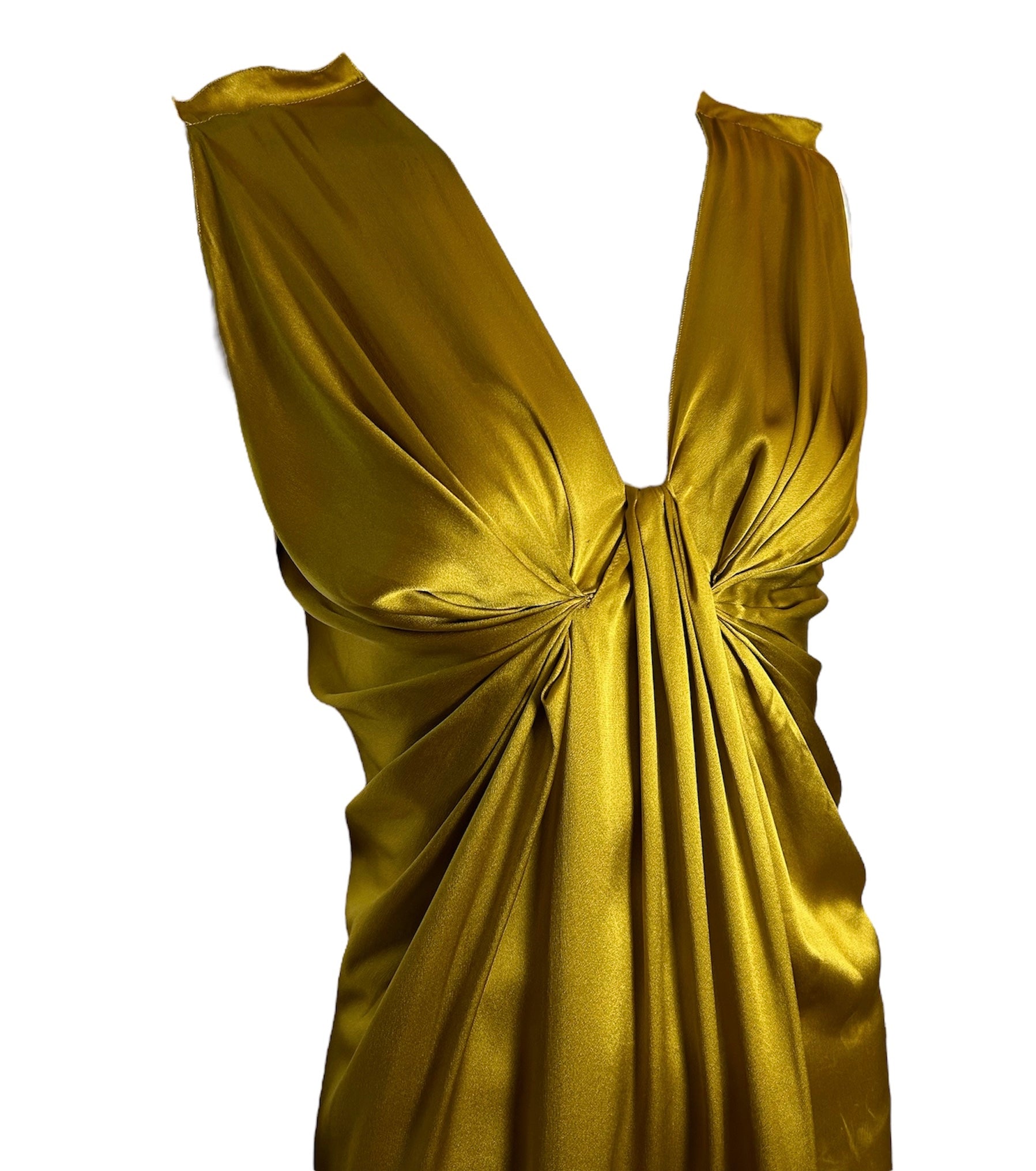 Lanvin Winter 2007 Golden Silk Ruched Mini Dress PROFILE PHOTO 2 OF 5