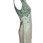 Lorena Sarbu Green Leather and Silk Beaded Mini Dress SIDE PHOTO 3 OF 6