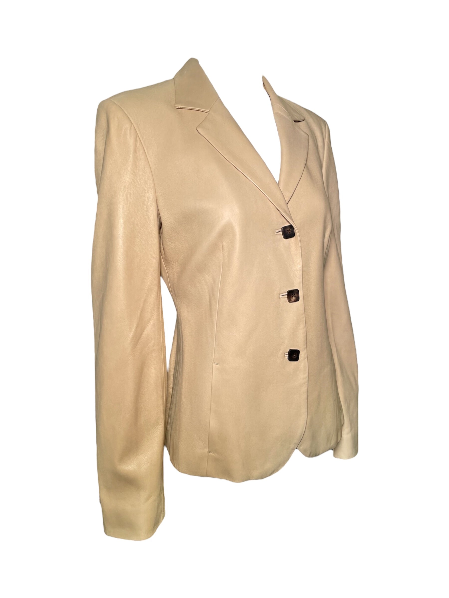  Loro Piana Beige Leather Jacket PROFILE PHOTO 2 OF 7