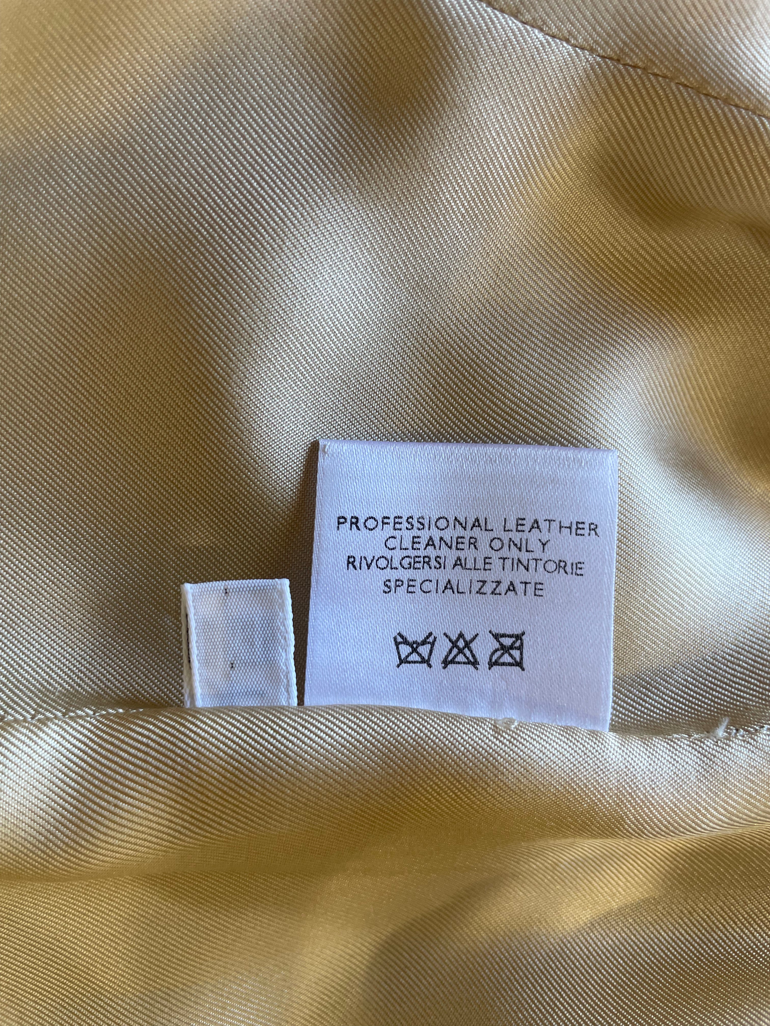  Loro Piana Beige Leather Jacket CARE LABEL PHOTO 6 OF 7