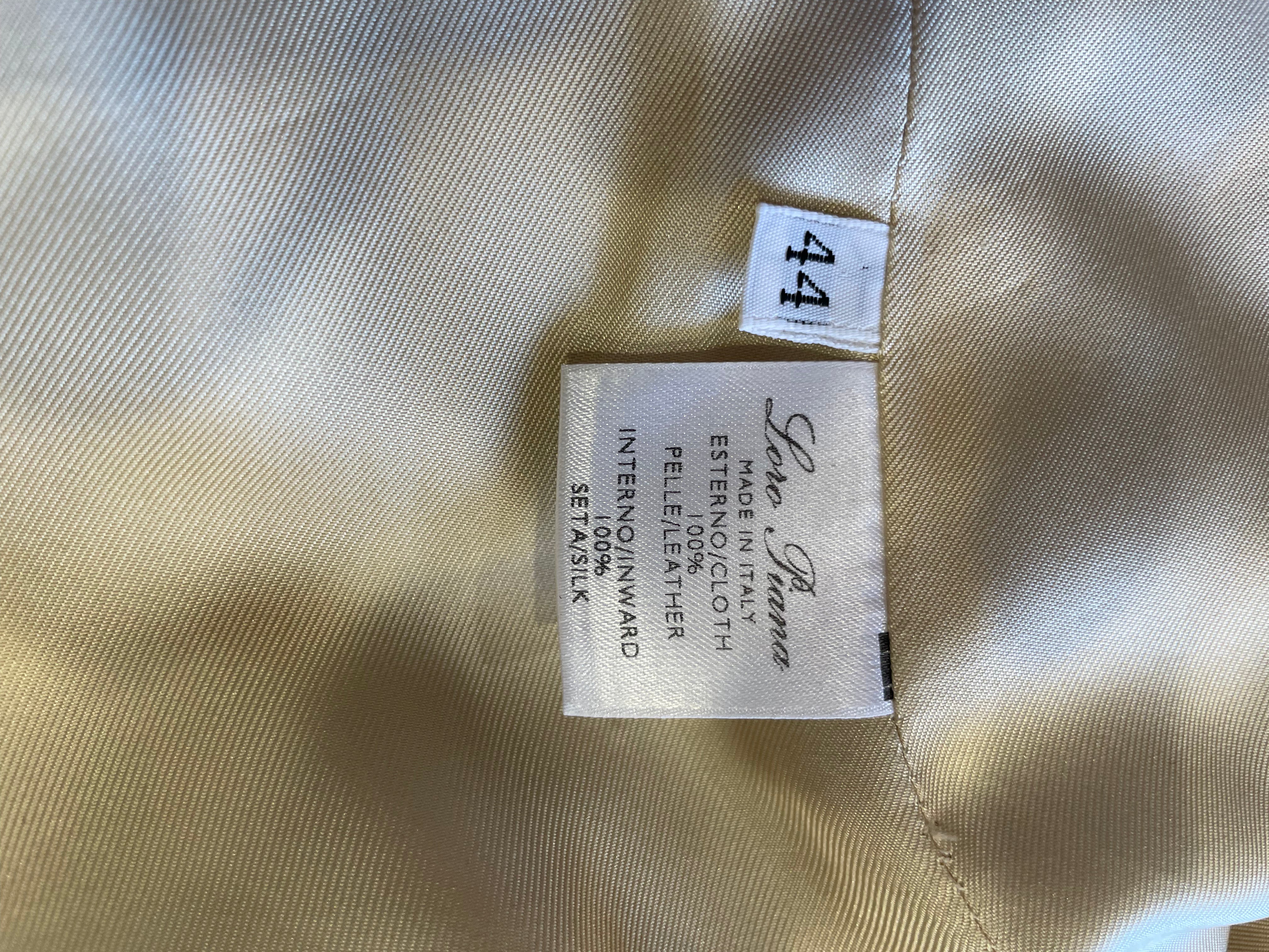  Loro Piana Beige Leather Jacket LABEL PHOTO 7 OF 7