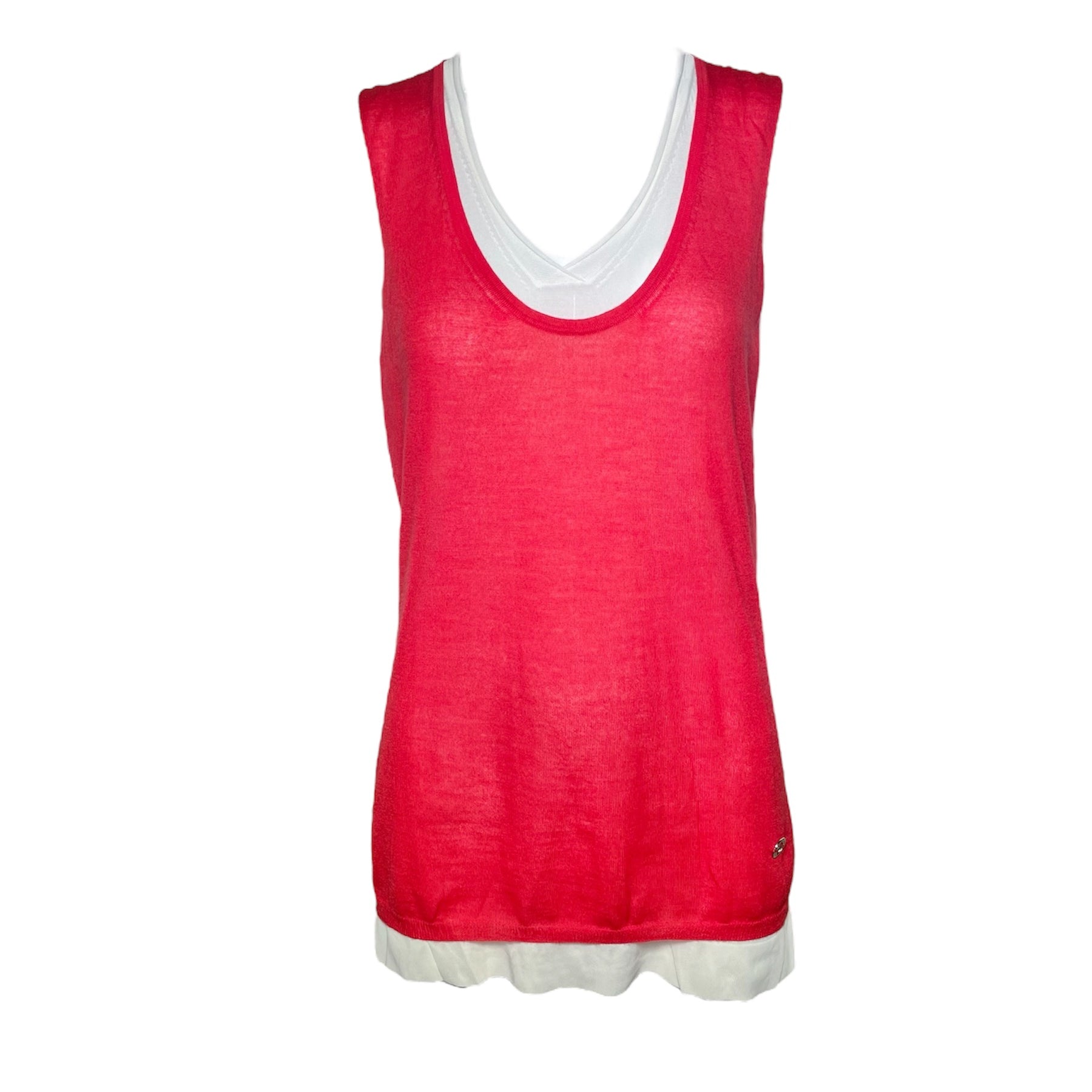 Gucci Red & White Cashmere Tank FRONT PHOTO 1 OF 6