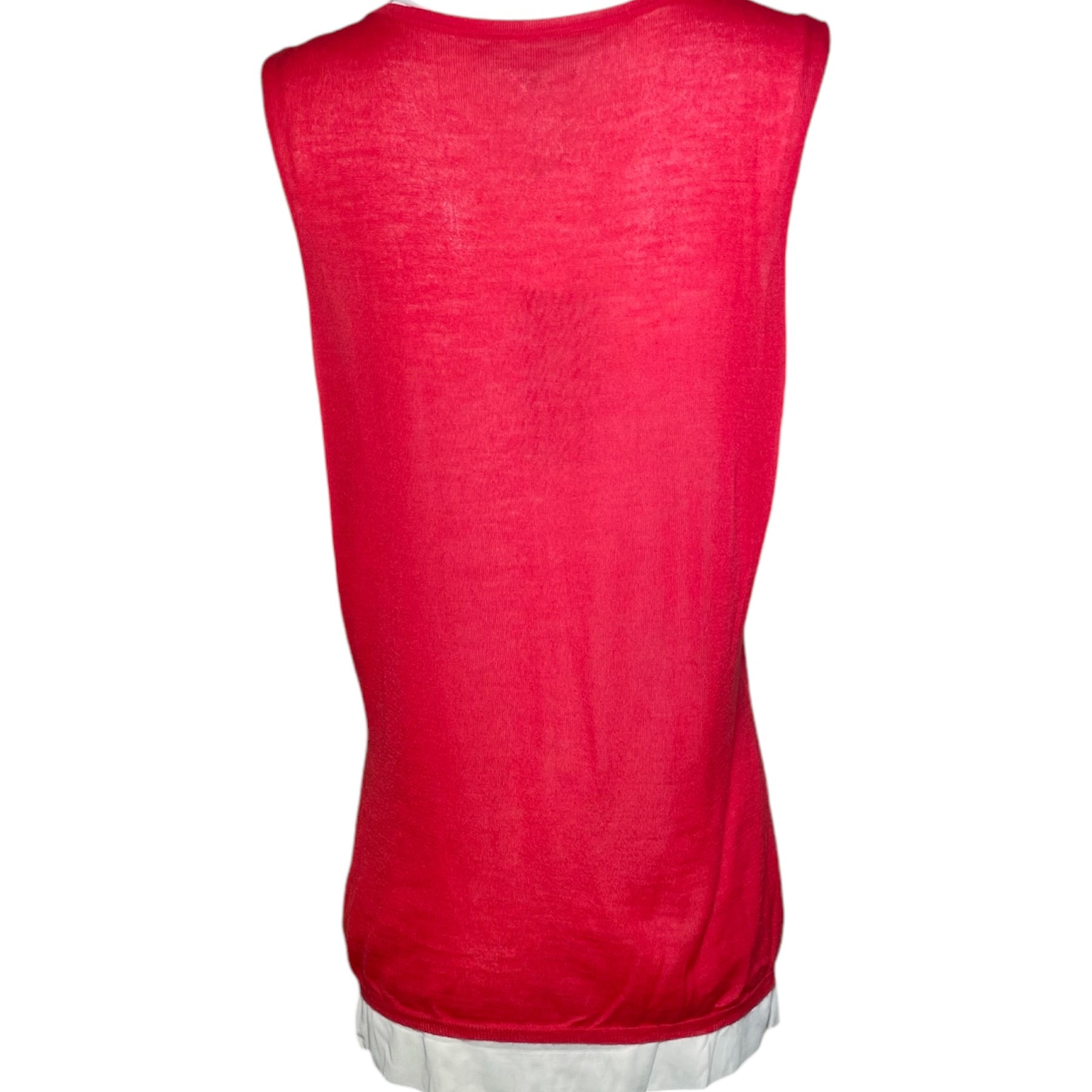 Gucci Red & White Cashmere Tank BACK PHOTO 2 OF 6