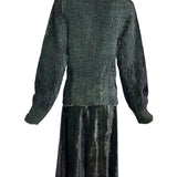 Yoshiki Hisinuma Velvet Green Textured Avant-Garde Ensemble BACK PHOTO ENSEMBLE 4 OF 7