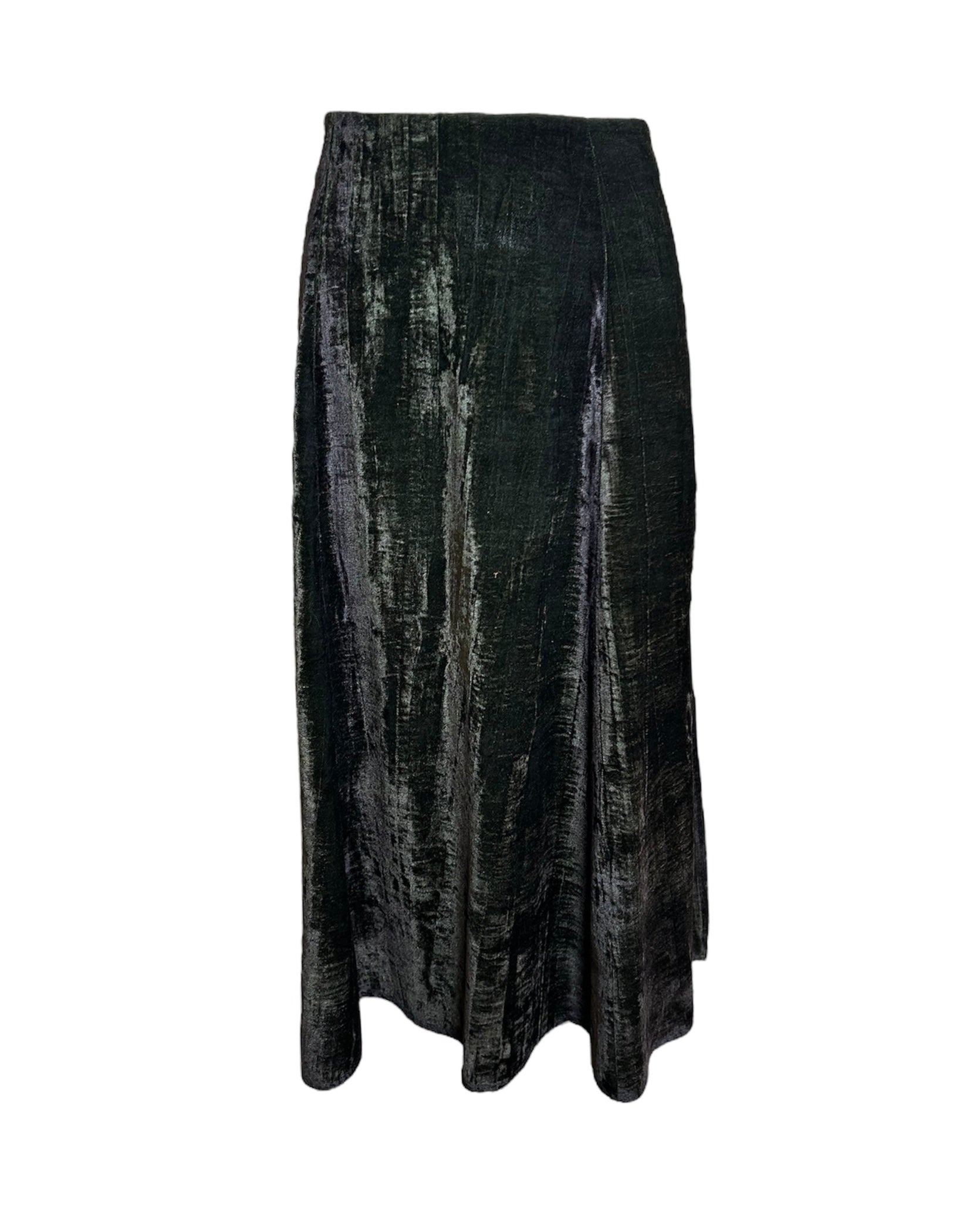 Yoshiki Hisinuma Velvet Green Textured Avant-Garde Ensemble FRONT SKIRT PHOTO 5 OF 7