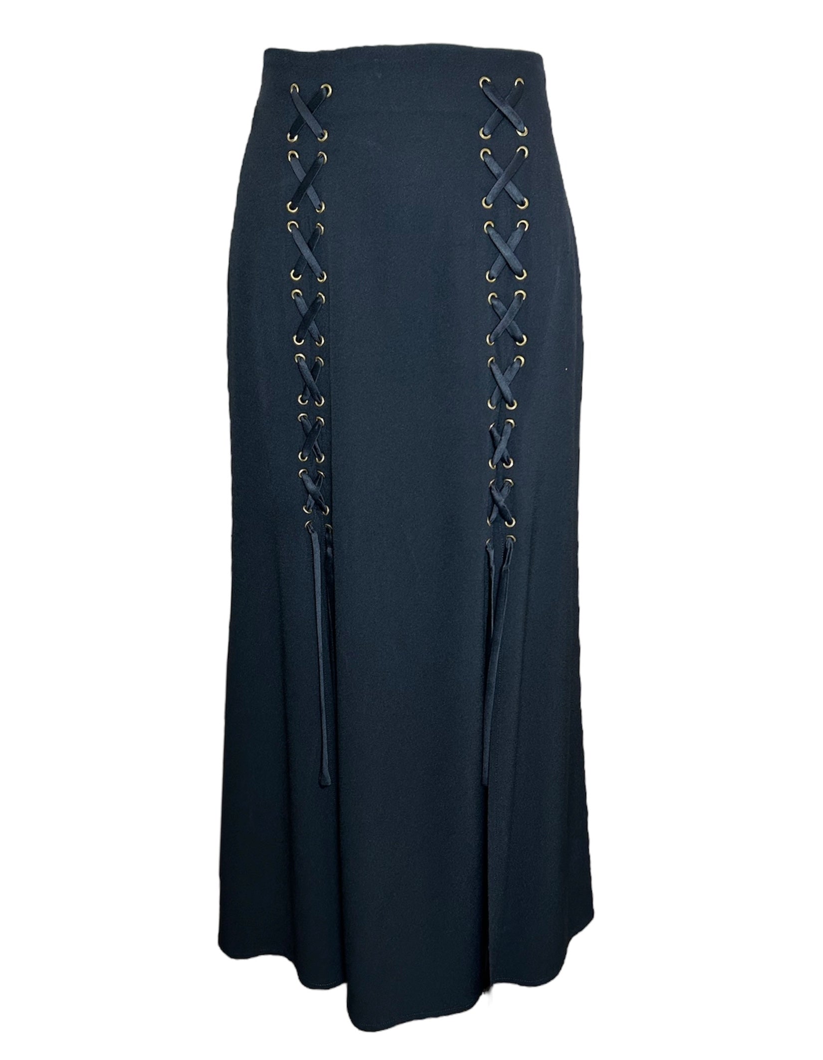 Moschino Cheap & Chic Lace-Up High Slit Maxi Skirt FRONT PHOTO 1 OF 6