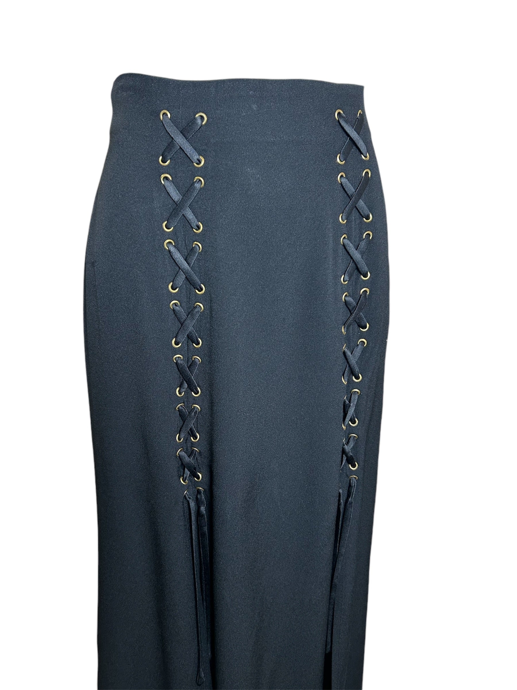 Moschino Cheap & Chic Lace-Up High Slit Maxi Skirt PROFILE PHOTO 2 OF 6