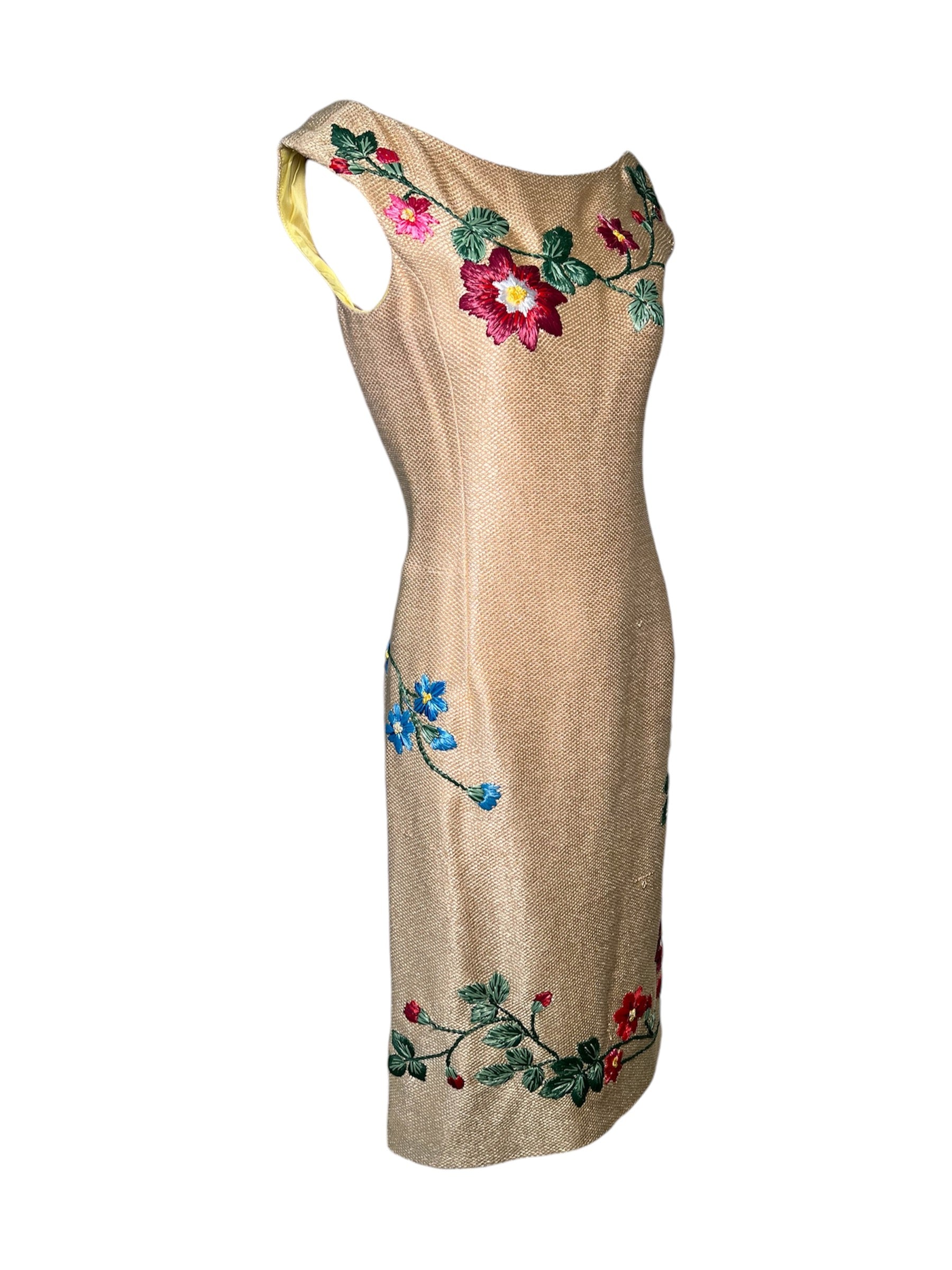 Moschino Woven Raffia w/Raffia Floral Embroidery Cocktail Dress THE WAY WE WORE Moschino Woven Raffia w/Raffia Floral Embroidery Cocktail Dress THE WAY WE WORE