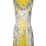 Roberto Cavalli Yellow Floral Dress with Snake Belt FRONT PHOTO 3 OF 8