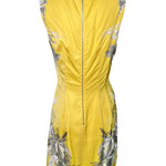 Roberto Cavalli Yellow Floral Dress with Snake Belt BACK PHOTO 5 OF 8