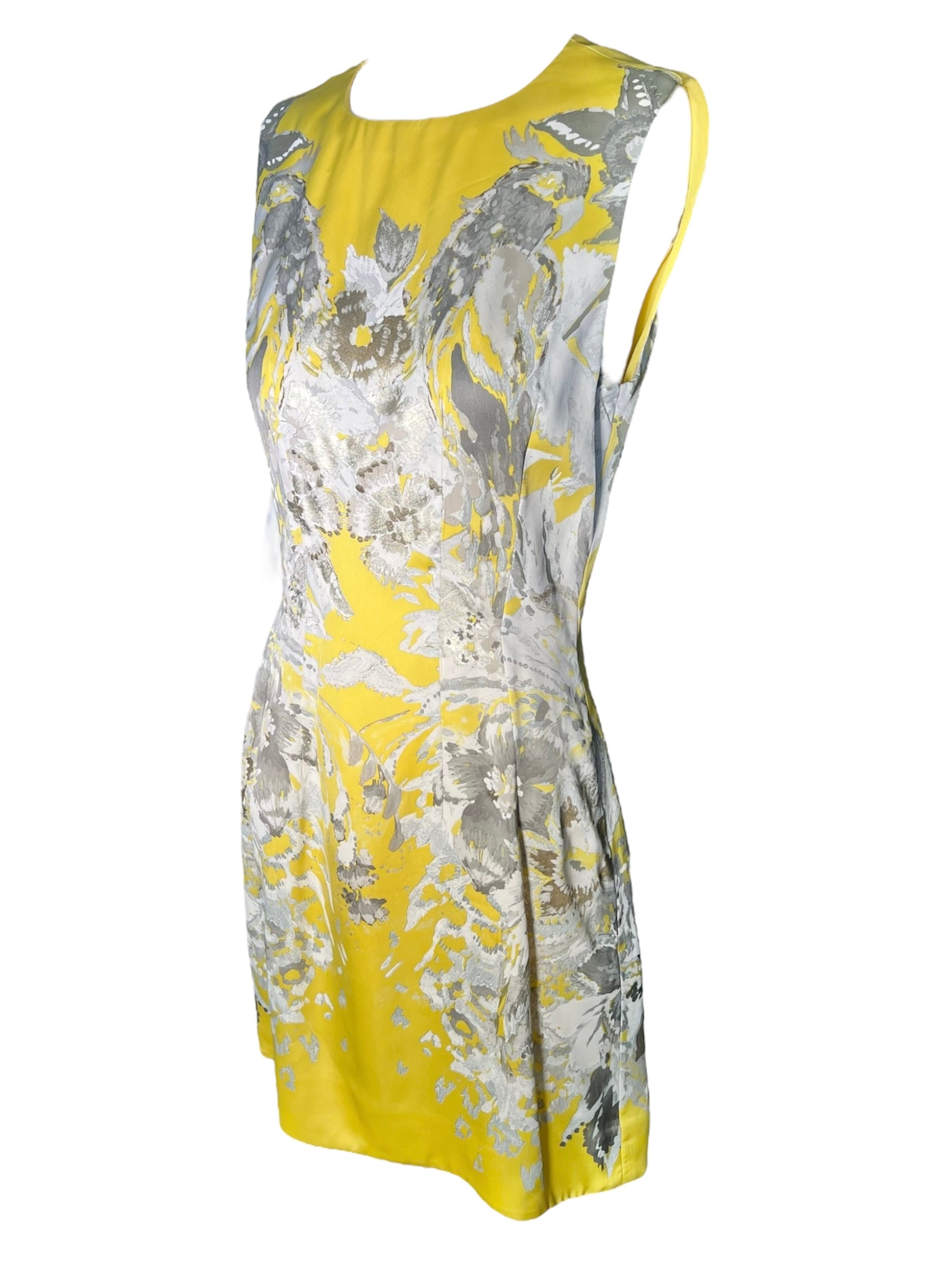 Roberto Cavalli Yellow Floral Dress with Snake Belt PROFILE PHOTO 2 OF 8