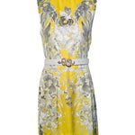 Roberto Cavalli Yellow Floral Dress with Snake Belt FRONT WITH BELT PHOTO 1 OF 8