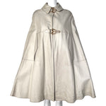 Bonnie Cashin for Sills Late Late 1960's Taupe Beige Leather Cape with Brass Hardware, 2