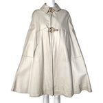 Bonnie Cashin for Sills Late Late 1960's Taupe Beige Leather Cape with Brass Hardware
